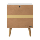 NNEED Bedside Tables 2 Drawers Air Gap Handle White