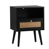 NNEED 2X Bedside Table Storage Drawer Shelf Rattan