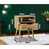 NNEED Bedside Table Handle-Free Open Shelf Wood