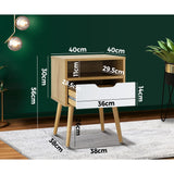 NNEED Bedside Table Handle-Free Open Shelf Wooden&White