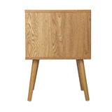 NNEED Bedside Table Handle-Free Open Shelf Wooden&White