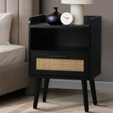 NNEED Bedside Table Drawer Side End Table Rattan