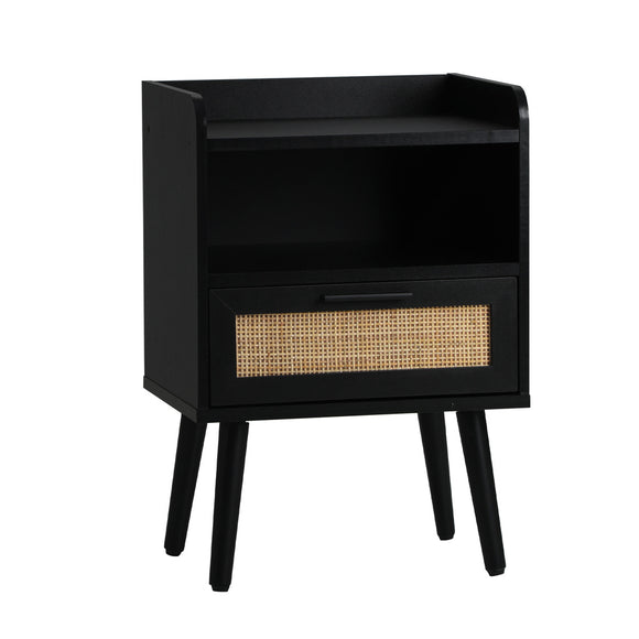NNEED Bedside Table Drawer Side End Table Rattan