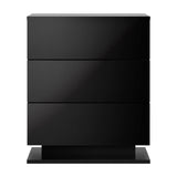 NNEED LED Bedside Table RGB 3 Drawers Black