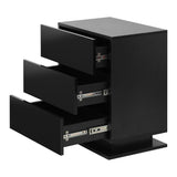 NNEED LED Bedside Table RGB 3 Drawers Black