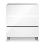 NNEED LED Bedside Table RGB 3 Drawers White