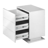 NNEED LED Bedside Table RGB 3 Drawers White