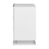 NNEED LED Bedside Table RGB 3 Drawers White