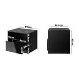 NNEED Bedside Tables RGB LED High Gloss Black