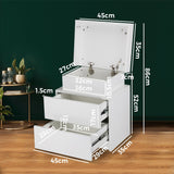 NNEED Bedside Table RGB LED 2 Drawers White