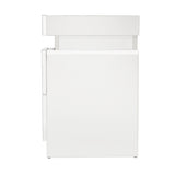 NNEED Bedside Table RGB LED 2 Drawers White