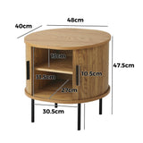 NNEED Set of 2 Bedside Tables Sliding Doors 2-tier