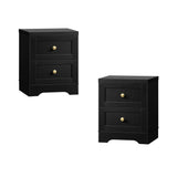 NNEED 2X Bedside Tables Hamptons Furniture Black