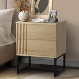 NNEED Bedside Tables 2 Drawers Bedroom Metal