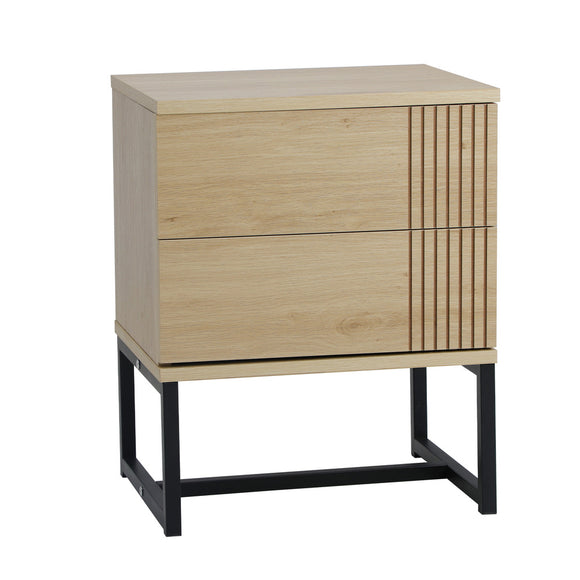 NNEED Bedside Tables 2 Drawers Bedroom Metal