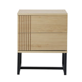 NNEED Bedside Tables 2 Drawers Bedroom Metal