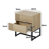 NNEED Bedside Tables 2 Drawers Bedroom Metal