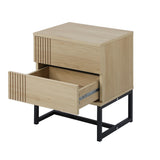 NNEED Bedside Tables 2 Drawers Bedroom Metal