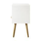 NNEED Bedside Tables with Leather Handle White