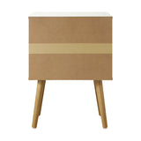 NNEED Bedside Tables with Leather Handle White