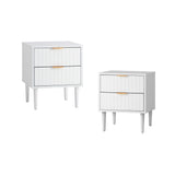 NNEED 2PCS Bedside Table Storage Unit White