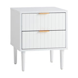 NNEED 2PCS Bedside Table Storage Unit White
