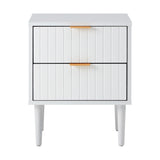 NNEED 2PCS Bedside Table Storage Unit White