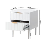 NNEED 2PCS Bedside Table Storage Unit White