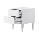NNEED 2PCS Bedside Table Storage Unit White
