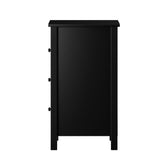 NNEED Bedside Table 3 Drawers Hamptons Furniture Black