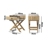 NNEED Bedside Table Wooden Frame Cross Base