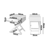 NNEED Bedside Table Wooden Frame Cross Base White