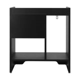 NNEED Bedside Table with Drawer & Storage Space Black