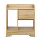 NNEED Bedside Table with Drawer & Storage Space Wooden