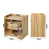 NNEED Bedside Table with Drawer & Storage Space Wooden