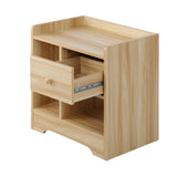 NNEED Bedside Table with Drawer & Storage Space Wooden