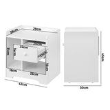 NNEED Bedside Table with Drawer & Storage Space White