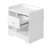 NNEED Bedside Table with Drawer & Storage Space White
