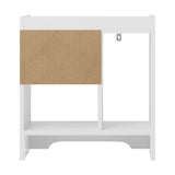 NNEED Bedside Table with Drawer & Storage Space White