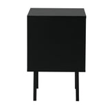 NNEED 2X Bedside Tables Storage Cabinet Glass Door Black
