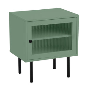 NNEED Bedside Tables Storage Cabinet Wood Green