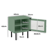 NNEED Bedside Tables Storage Cabinet Wood Green