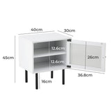 NNEED Bedside Tables Storage Cabinet Wood White