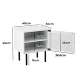 NNEED 2X Bedside Tables Storage Cabinet Glass Door White