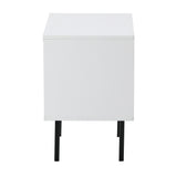 NNEED 2X Bedside Tables Storage Cabinet Glass Door White