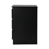 NNEED Bedside Table 3 Drawers Storage Cabinet Black