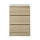 NNEED Bedside Table 3 Drawers Storage Cabinet Natural