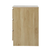 NNEED Bedside Table 3 Drawers Storage Cabinet Natural