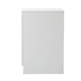 NNEED Bedside Table 3 Drawers Storage Cabinet White