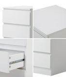 NNEED Bedside Table 3 Drawers Storage Cabinet White